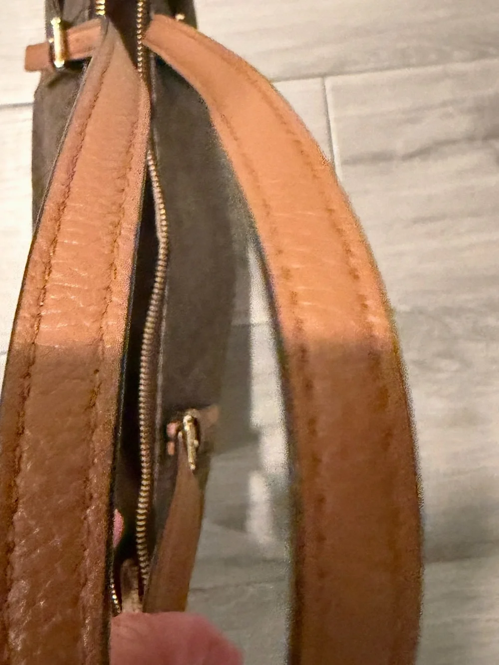 Michael Kors Brown/Tan MK Logo Tote with Gold Accent